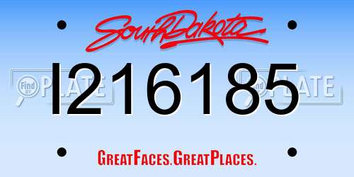 I216185 South Dakota License Plate