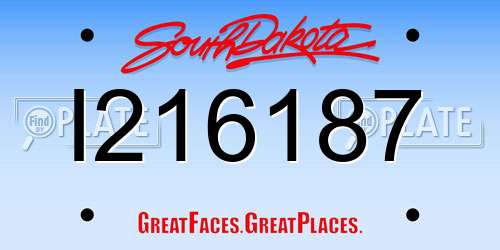 I216187 South Dakota License Plate