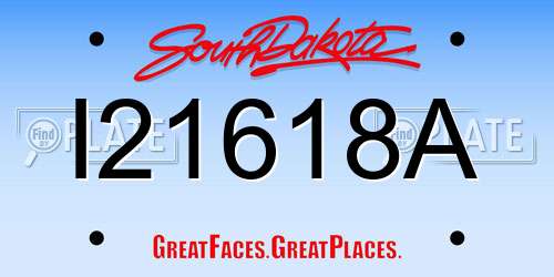 I21618A South Dakota License Plate