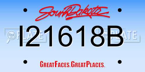 I21618B South Dakota License Plate
