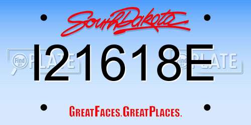 I21618E South Dakota License Plate