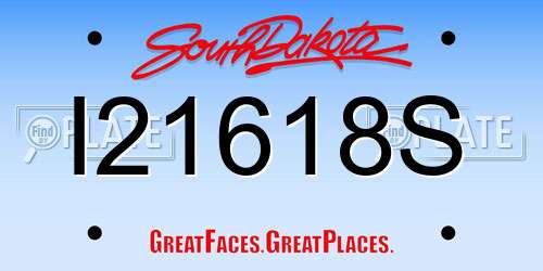 I21618S South Dakota License Plate