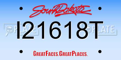I21618T South Dakota License Plate