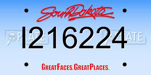 I216224 South Dakota License Plate