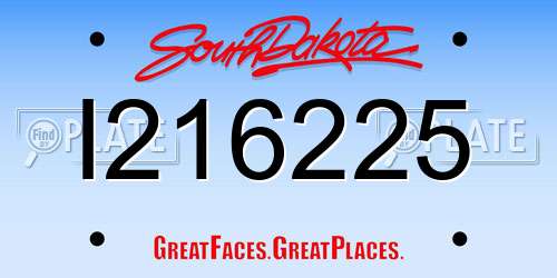 I216225 South Dakota License Plate
