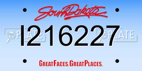 I216227 South Dakota License Plate