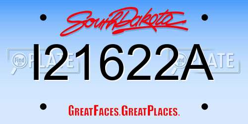 I21622A South Dakota License Plate