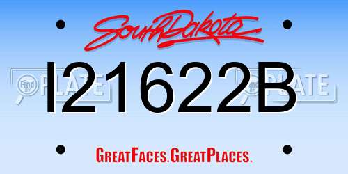 I21622B South Dakota License Plate