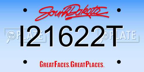 I21622T South Dakota License Plate