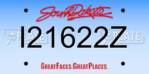 I21622Z South Dakota License Plate