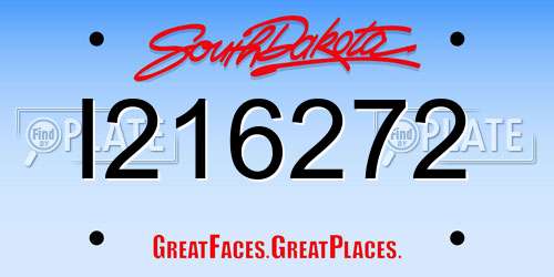 I216272 South Dakota License Plate