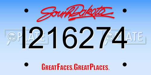 I216274 South Dakota License Plate
