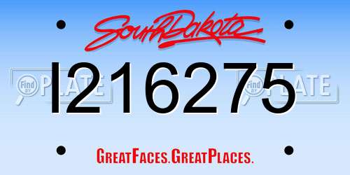 I216275 South Dakota License Plate