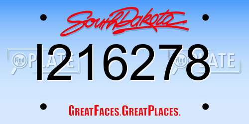 I216278 South Dakota License Plate