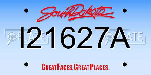 I21627A South Dakota License Plate