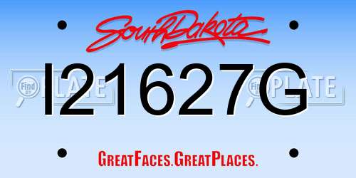 I21627G South Dakota License Plate