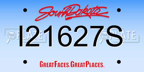 I21627S South Dakota License Plate