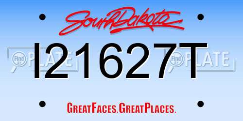 I21627T South Dakota License Plate