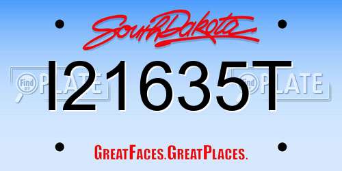 I21635T South Dakota License Plate
