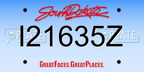 I21635Z South Dakota License Plate