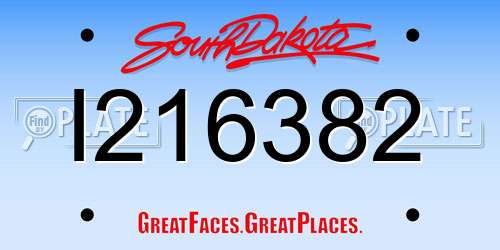 I216382 South Dakota License Plate