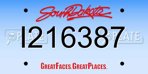 I216387 South Dakota License Plate