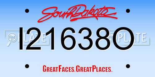 I21638O South Dakota License Plate