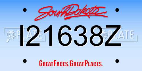 I21638Z South Dakota License Plate