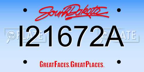 I21672A South Dakota License Plate
