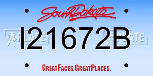 I21672B South Dakota License Plate