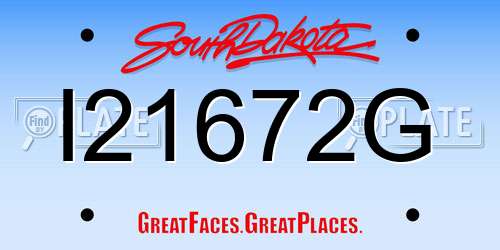 I21672G South Dakota License Plate