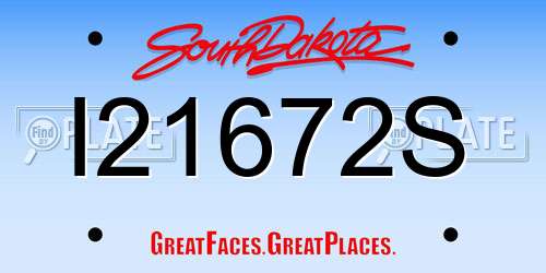 I21672S South Dakota License Plate