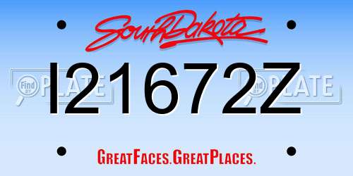 I21672Z South Dakota License Plate