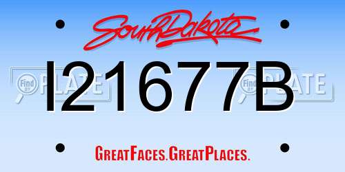 I21677B South Dakota License Plate