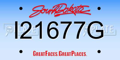 I21677G South Dakota License Plate