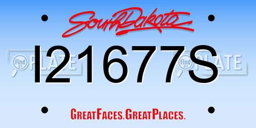I21677S South Dakota License Plate