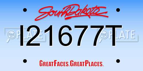 I21677T South Dakota License Plate