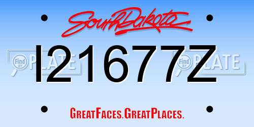 I21677Z South Dakota License Plate