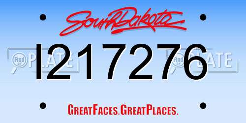 I217276 South Dakota License Plate