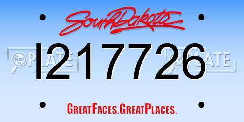 I217726 South Dakota License Plate