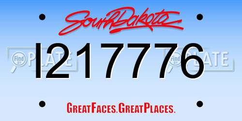 I217776 South Dakota License Plate
