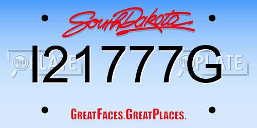 I21777G South Dakota License Plate