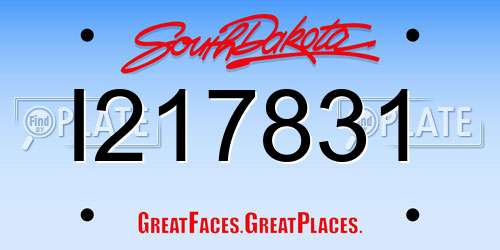 I217831 South Dakota License Plate