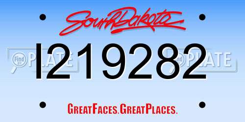 I219282 South Dakota License Plate