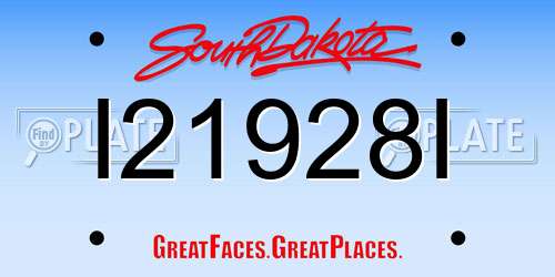 I21928I South Dakota License Plate
