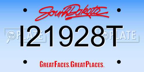 I21928T South Dakota License Plate