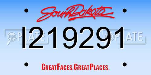 I219291 South Dakota License Plate