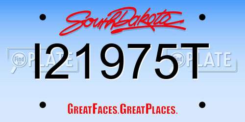 I21975T South Dakota License Plate