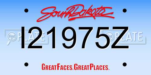 I21975Z South Dakota License Plate