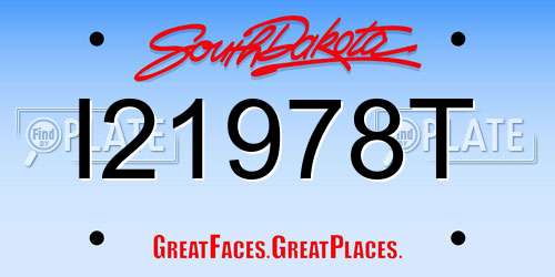 I21978T South Dakota License Plate